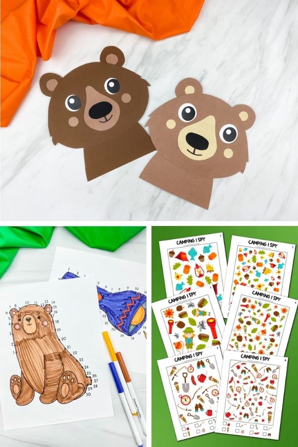 camping crafts and printables for kids image collage