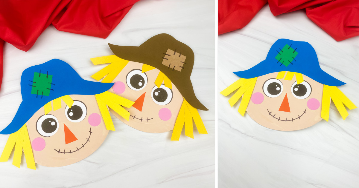Paper Plate Scarecrow Craft For Kids [FREE Template]