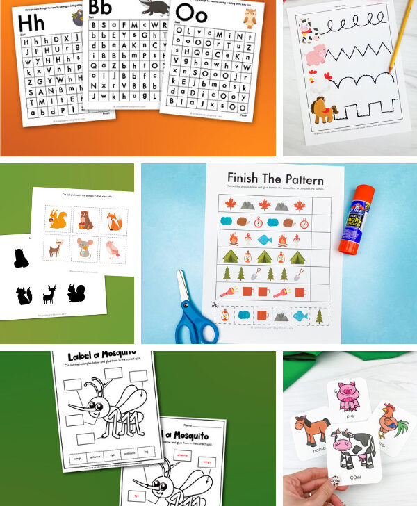 preschool worksheet image collage