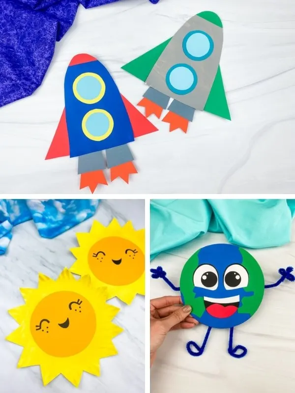 space crafts for kids image collage