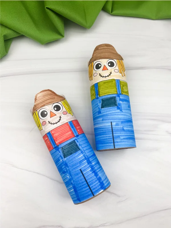 2 toilet paper roll scarecrow crafts