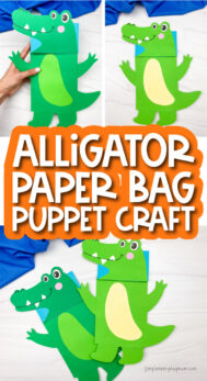 Alligator Paper Bag Puppet Craft [FREE Template]