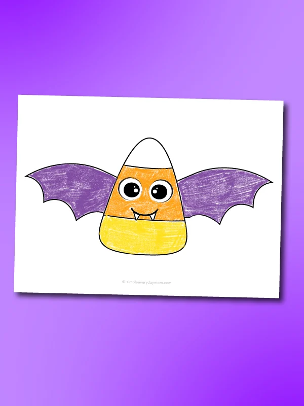 vampire bat candy corn coloring page