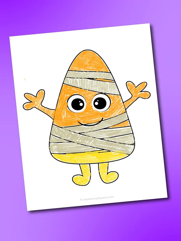 mummy candy corn coloring page