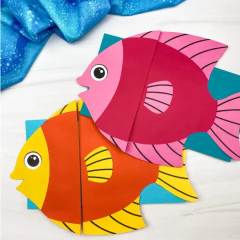 2 fish paper bag puppet crafts