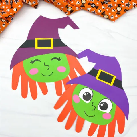 Handprint Witch Craft For Kids [Free Template]