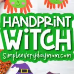 handprint witch craft image collage with the words handprint witch
