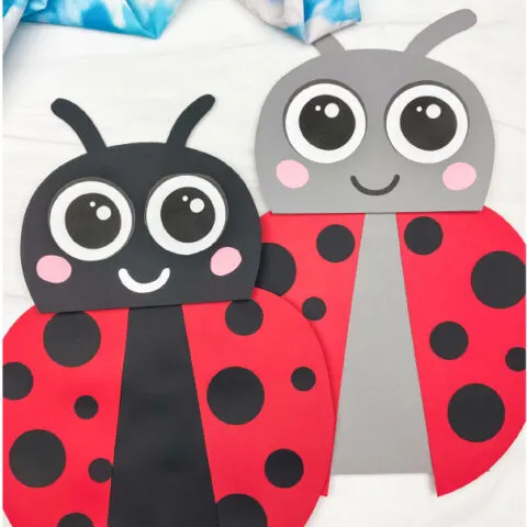 2 paper bag ladybug crafts
