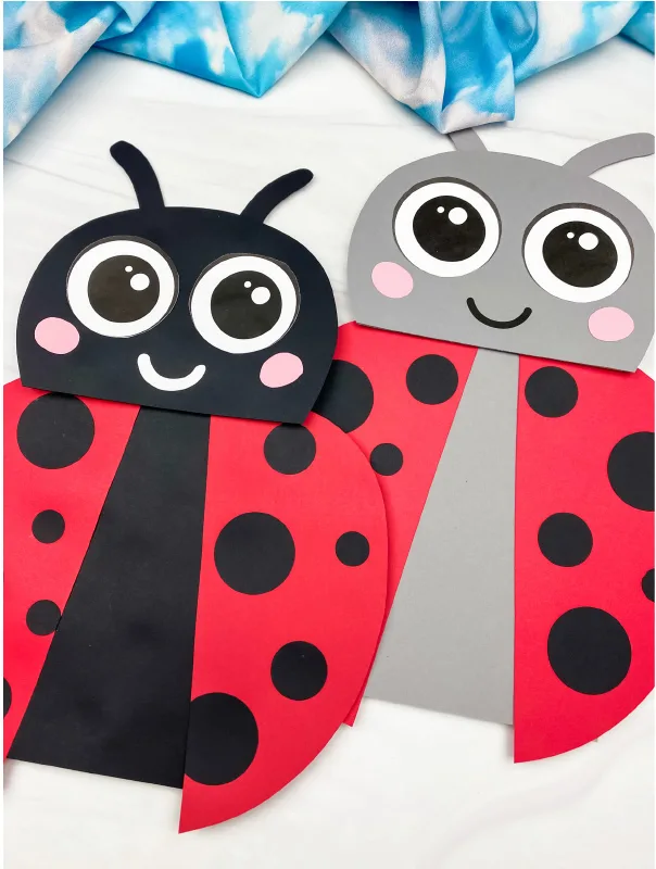 2 paper bag ladybug crafts