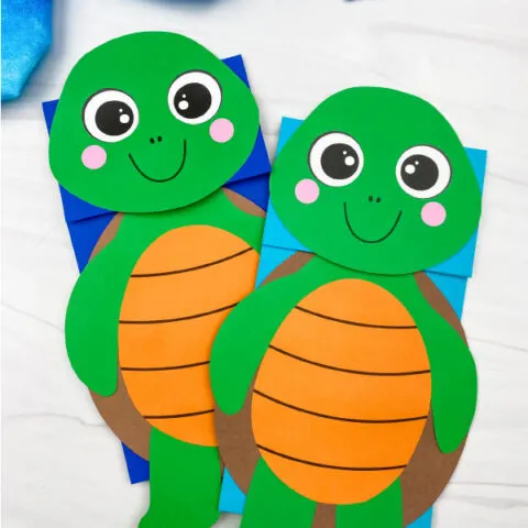2 paper bag turtle crafts