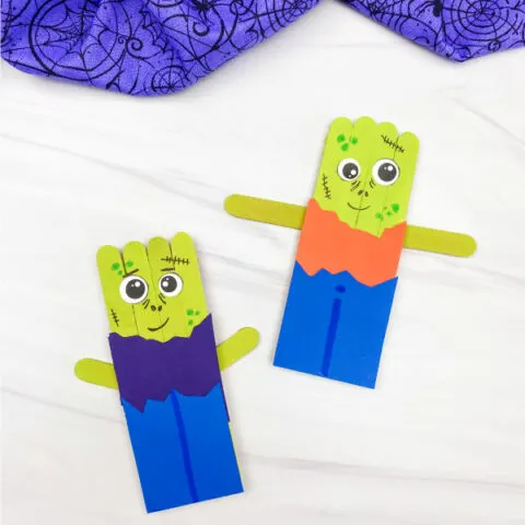 2 popsicle stick zombies