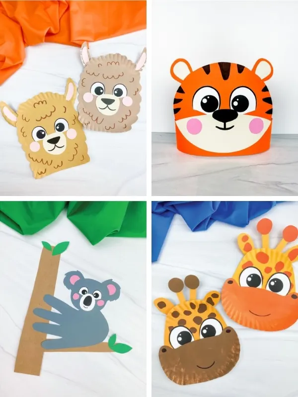 animal crafts for kids image collage