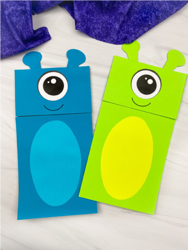 Alien Paper Bag Puppet Craft [FREE Template] Story