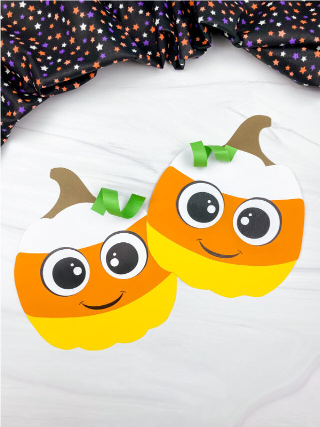Candy Corn Pumpkin Craft For Kids [Free Template] Story