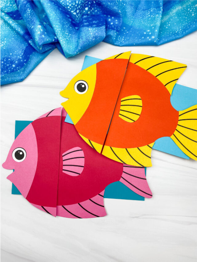 Fish Paper Bag Puppet Craft [Free Template] Story