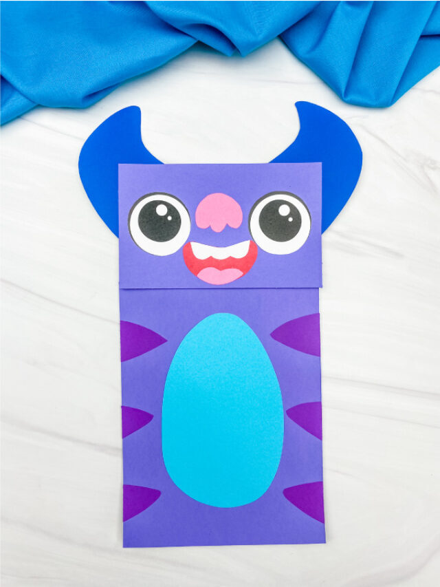 Monster Paper Bag Puppet Craft [Free Template] Story