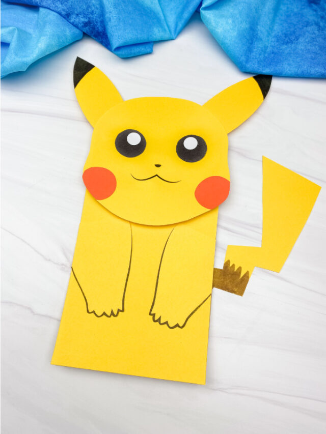 Pikachu Paper Bag Puppet Craft [FREE Template] Story