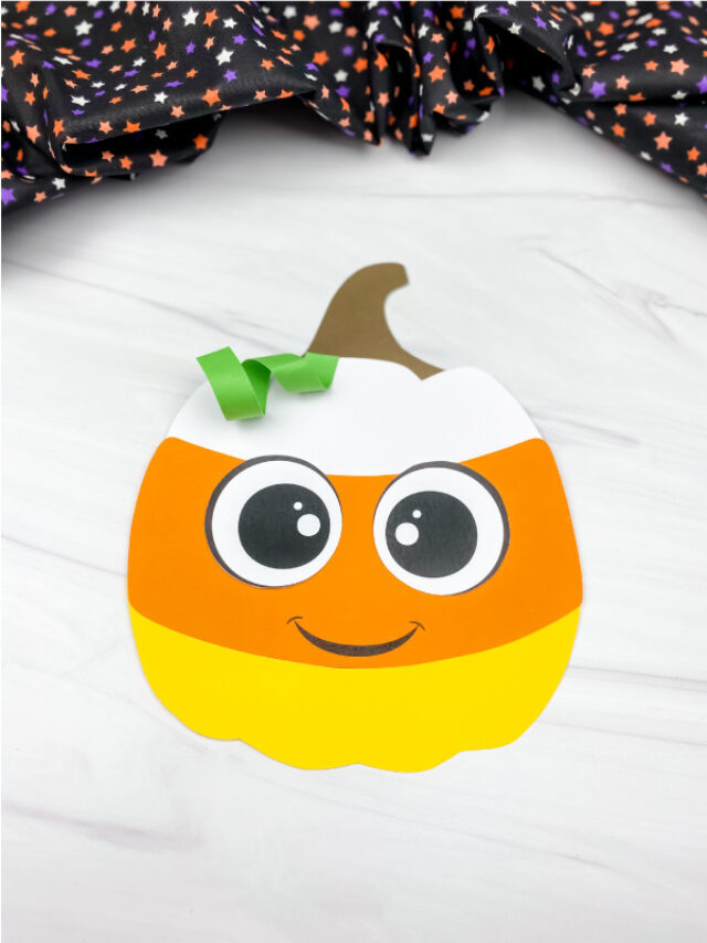 Candy Corn Pumpkin Craft For Kids [Free Template] Story