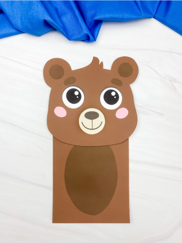 Brown Bear Paper Bag Puppet Craft [Free Template] Story