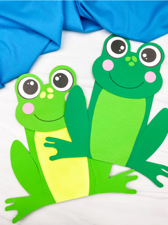 Frog Paper Bag Puppet Craft [Free Template] Story