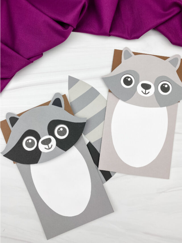 Raccoon Paper Bag Puppet Craft [Free Template] Story
