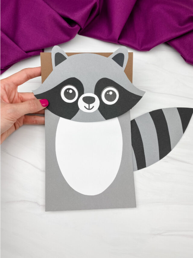 Raccoon Paper Bag Puppet Craft [Free Template] Story
