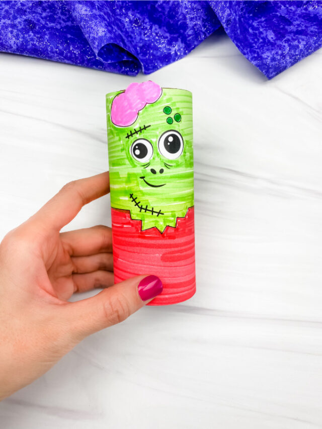 Zombie Toilet Paper Roll Craft For Kids [Free Template] Story
