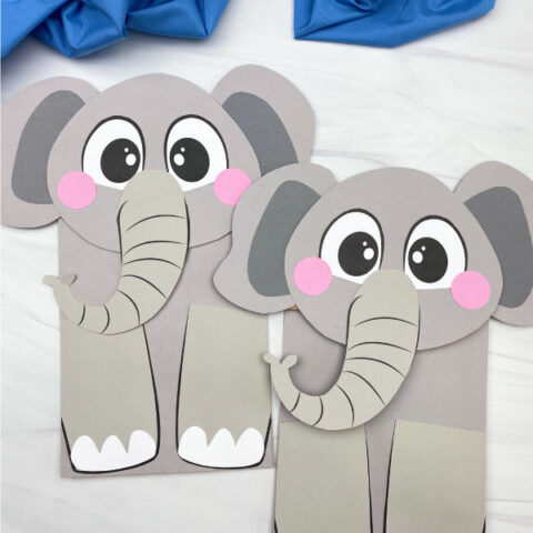 2 paper bag elephant crafts