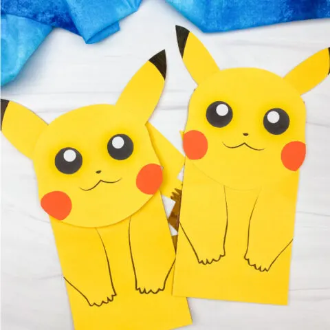 2 paper bag Pikachu crafts