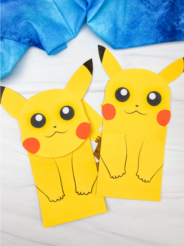 2 paper bag Pikachu crafts
