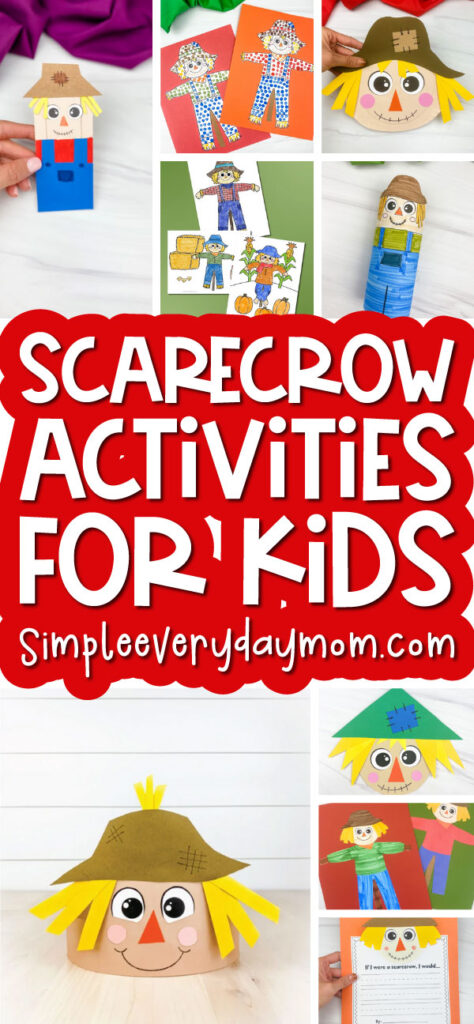 scarecrow activities for kids image collage with the words scarecrow activities for kids 