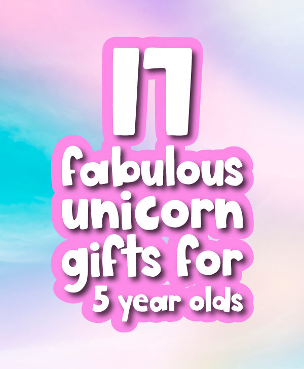 rainbow background with the words 17 fabulous gift ideas for 5 year olds