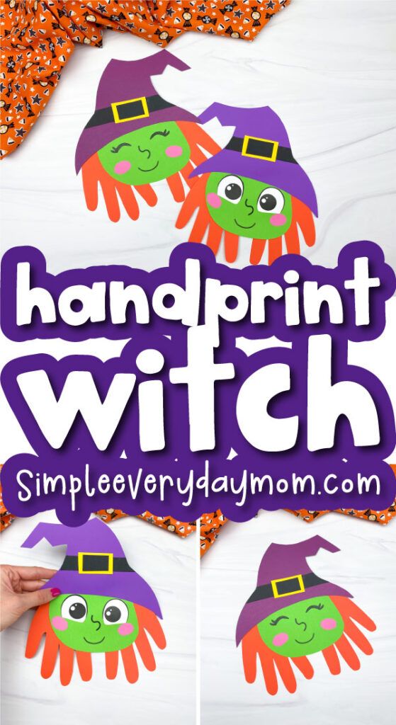 handprint witch craft image collage with the words handprint witch