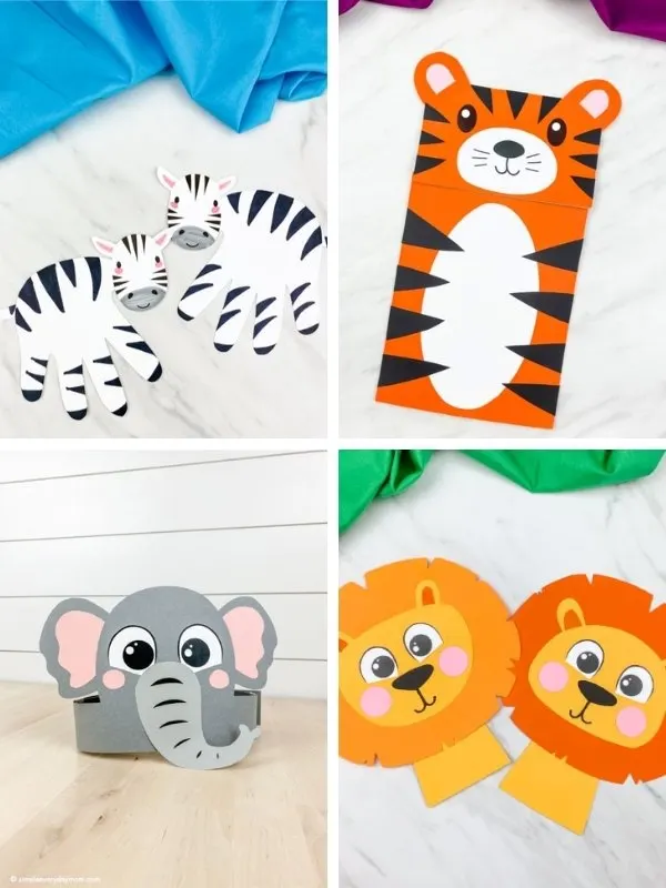 zoo crafts for kids image collage