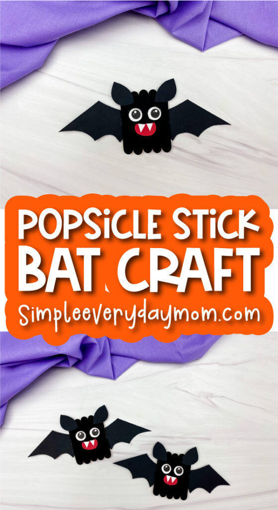 bat popsicle stick craft image collage with the words popsicle stick bat craft