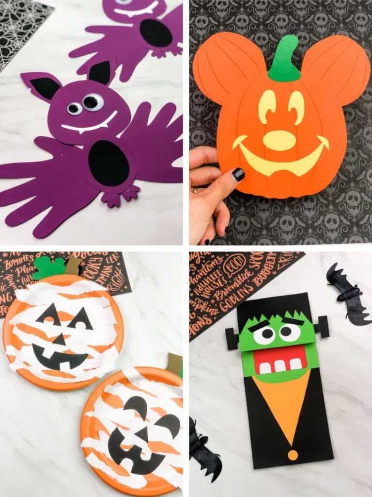 Halloween kids' crafts image collage
