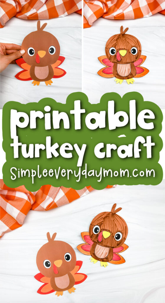turkey craft image collage with the words printable turkey craft