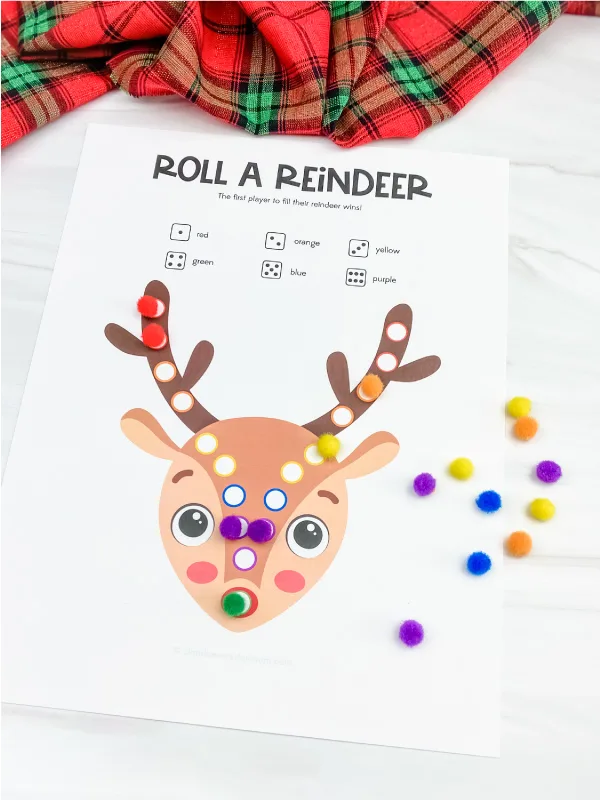 printable roll a reindeer game