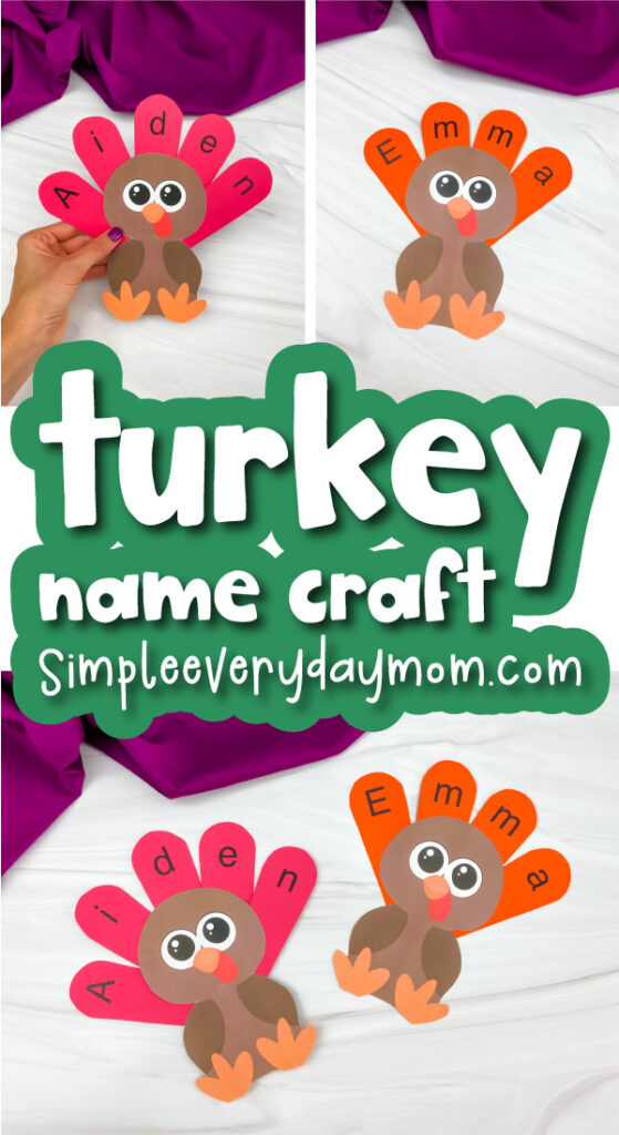 name turkey craft image collage with the words turkey name craft