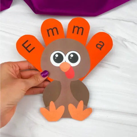 hand holding name turkey craft