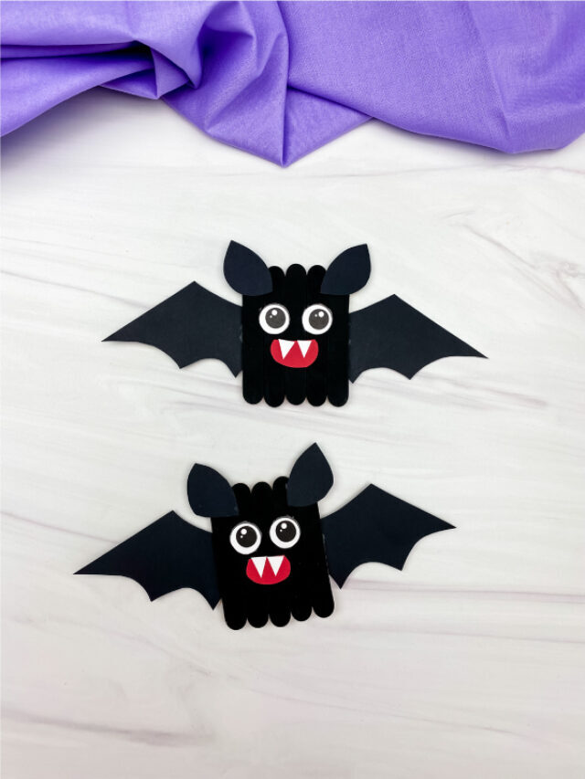 Bat Popsicle Stick Craft For Kids [Free Template] Story