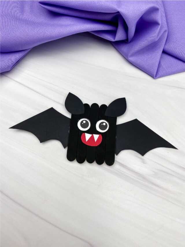 Bat Popsicle Stick Craft For Kids [Free Template] Story