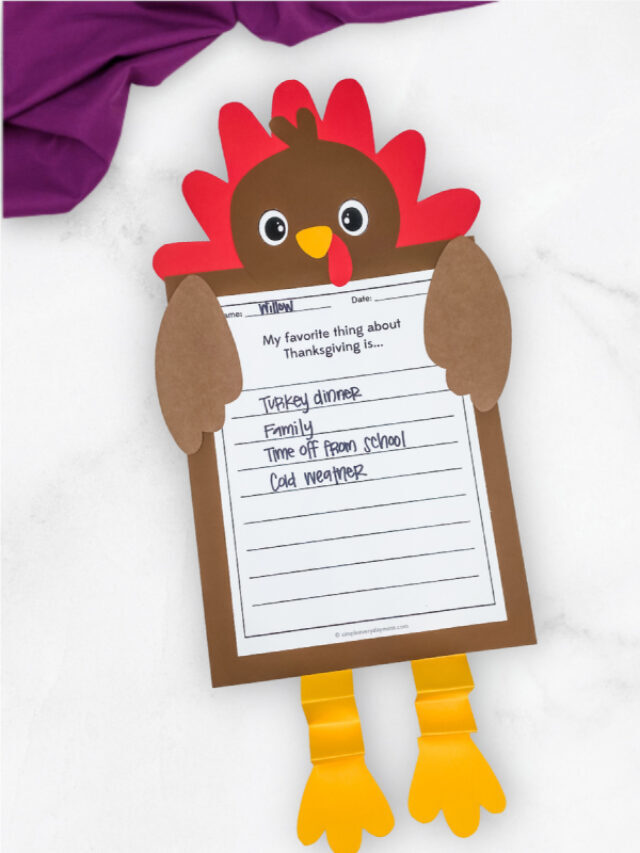 Turkey Craftivity For Kids [Free Template] Story