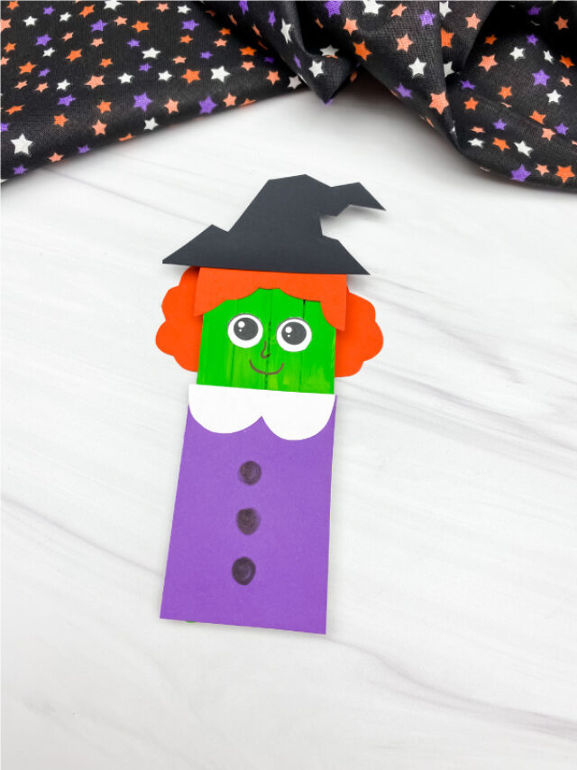 Witch Popsicle Stick Craft For Kids [Free Template] Story
