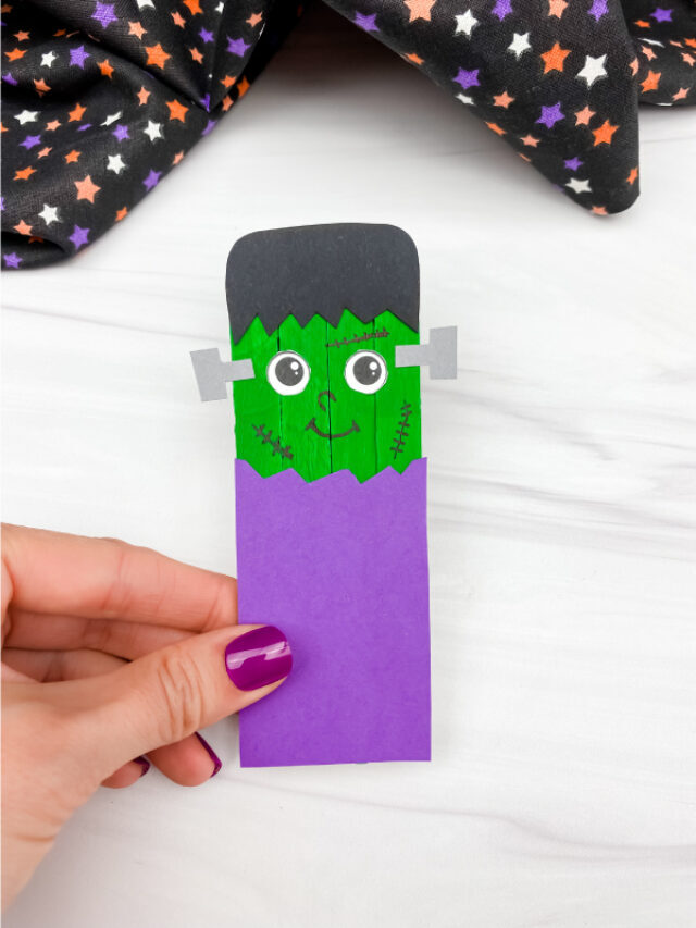 Frankenstein Popsicle Stick Craft [Free Template] Story