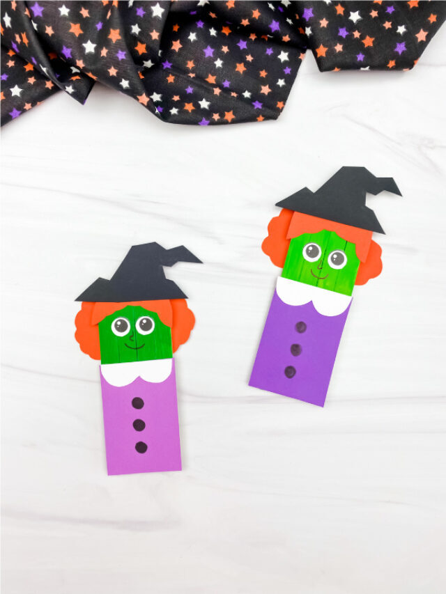 Witch Popsicle Stick Craft For Kids [Free Template] Story