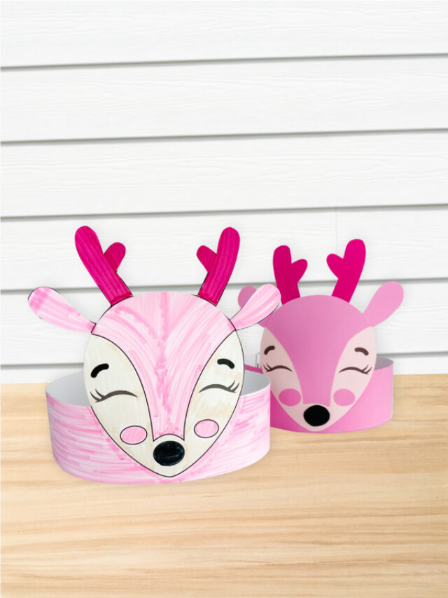 Pink Reindeer Headband Craft [Free Template] Story