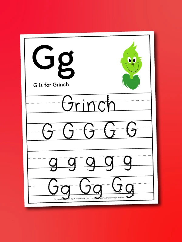 grinch handwriting worksheet