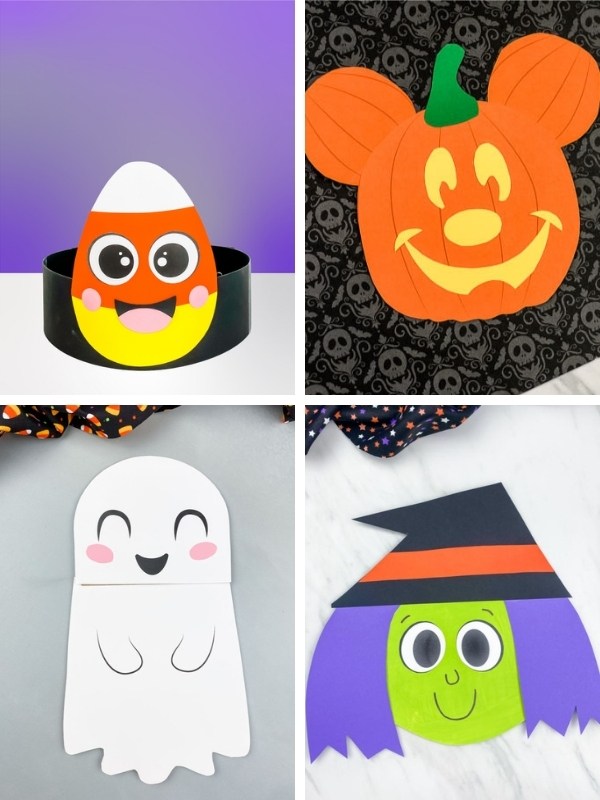 Halloween kids crafts image collage