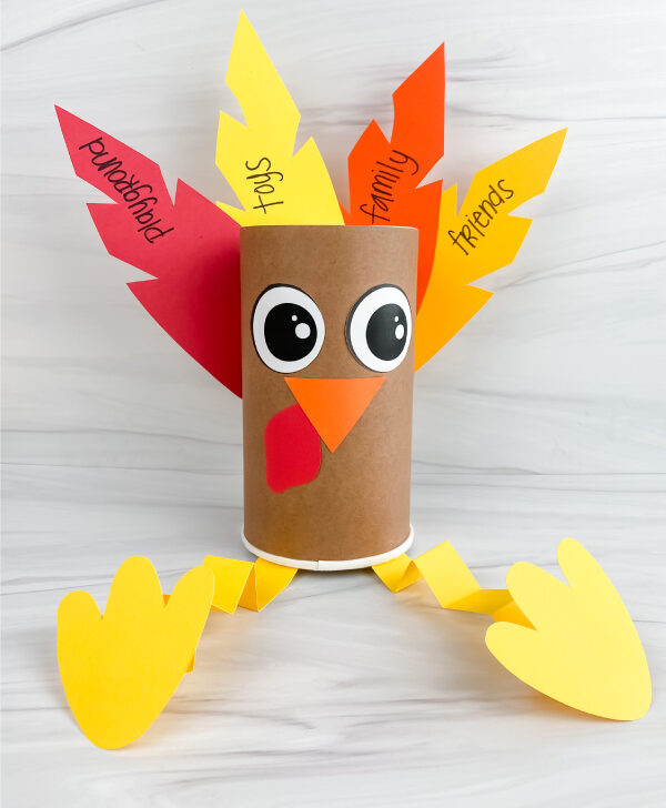 thankful turkey made from oatmeal container